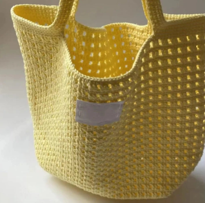 [$300 Yellow Waffle Weave Bag]