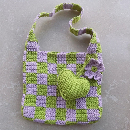 Green and purple new color plaid hobo