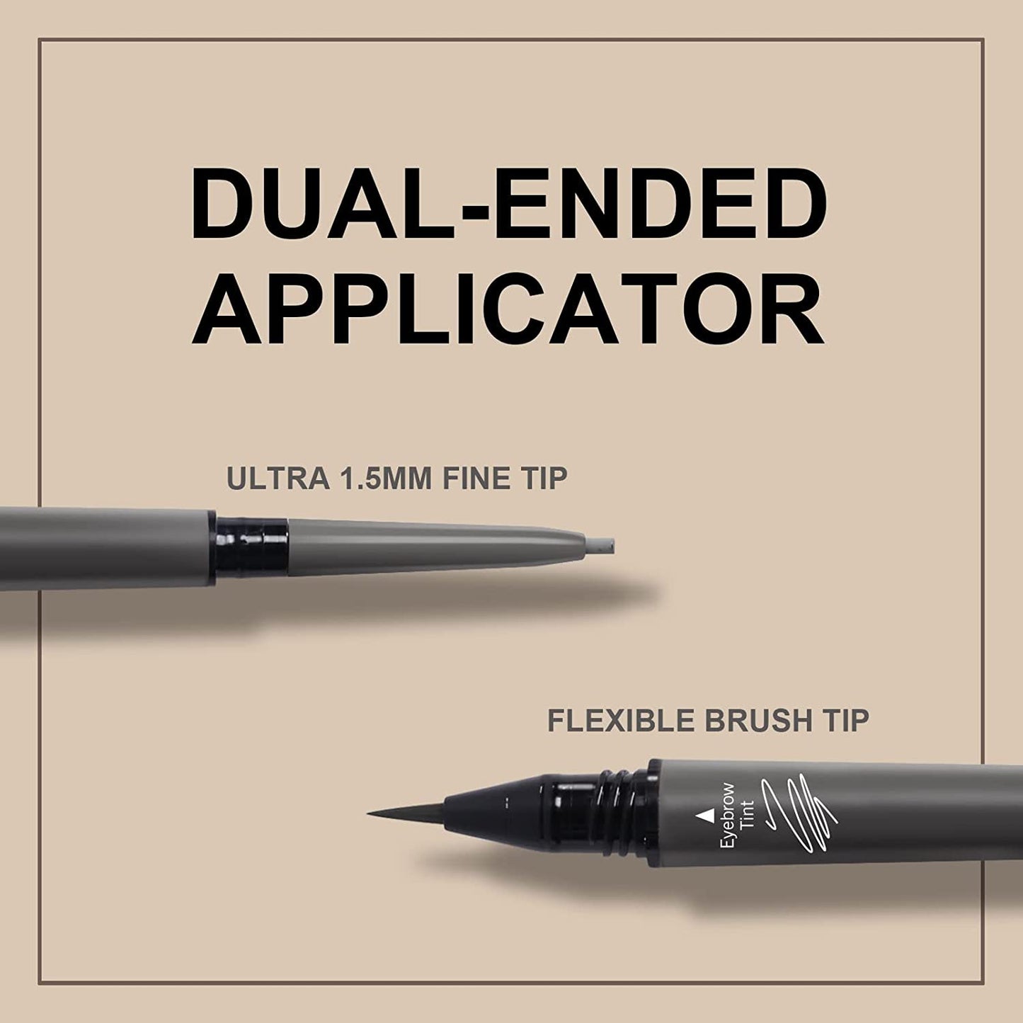 Music Flower 2 in 1 Eyebrow Pencil - Waterproof &amp; Long Lasting Liquid Eyebrow Pen - Dual Ended Pencil Fills and Defines Brow Tint with the Precision &amp; Definition of Microblading